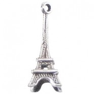Metalen bedel Eiffeltoren 22mm Antiek zilver 